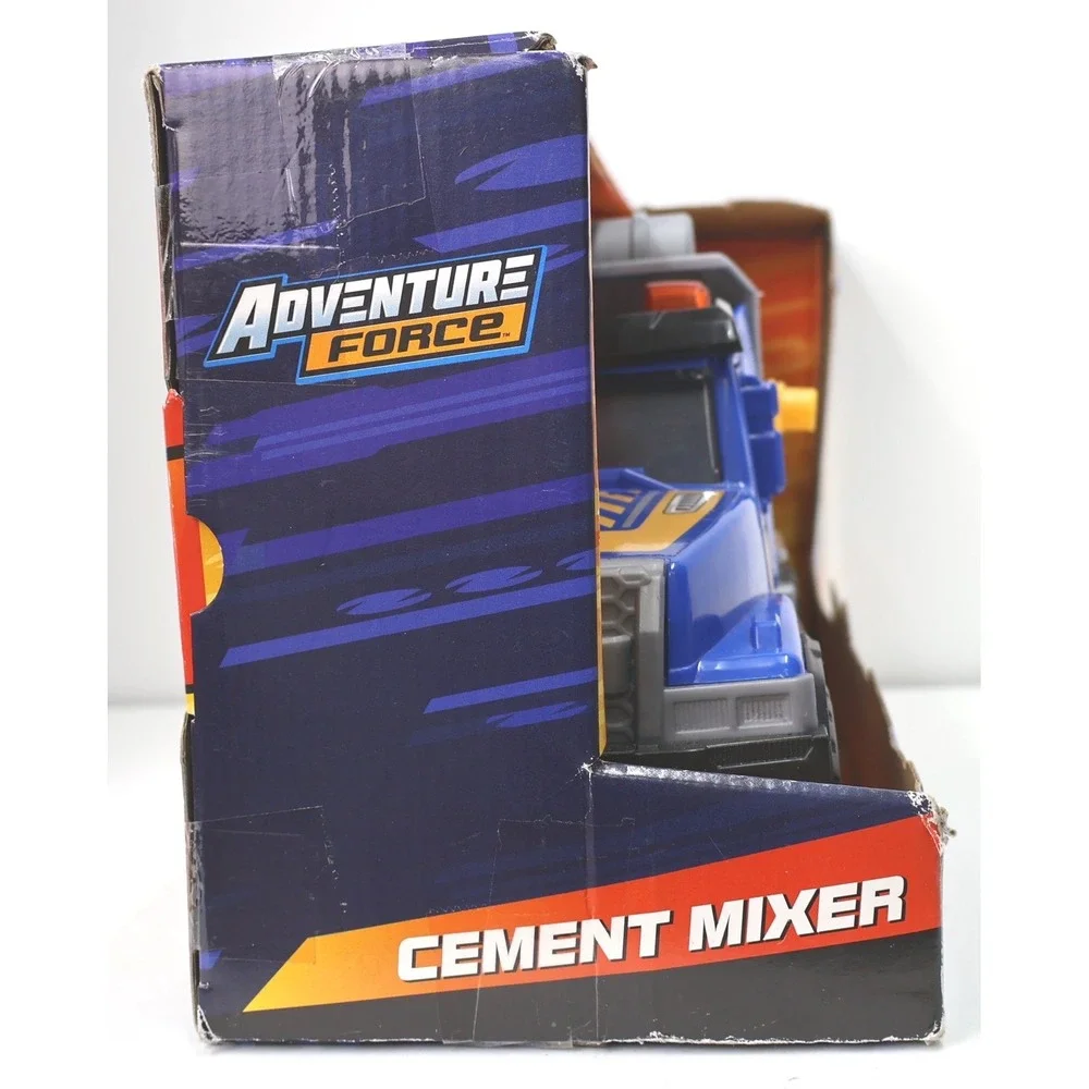 Adventure Force Cement Mixer Toy Truck Kids Blue NIB Worn Box Lights Sound